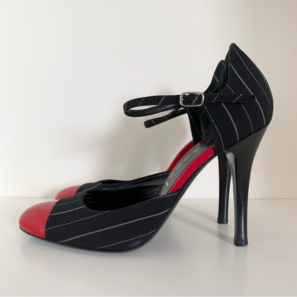 Casadei pinstripe cap toe heel made in Italy - Picture 10 of 16